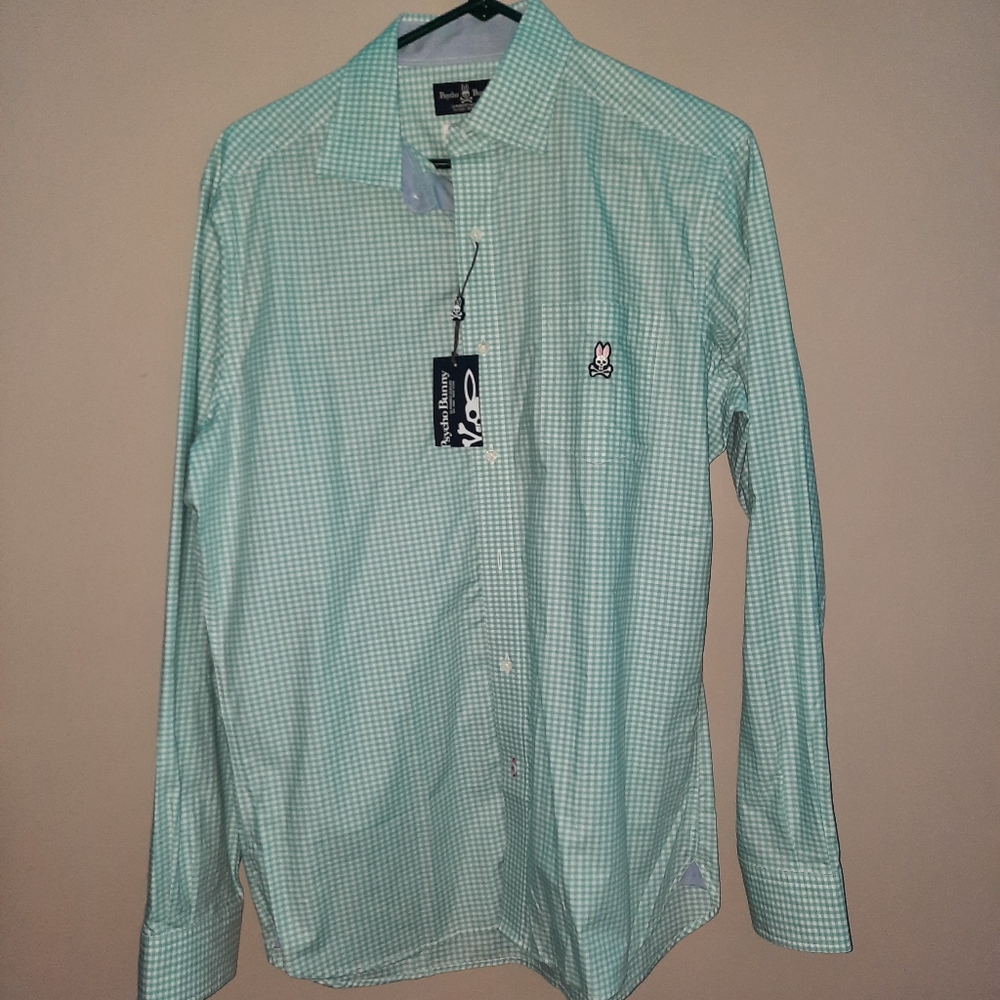 Psycho bunny green dress shirt *NEW WITH TAGS!*